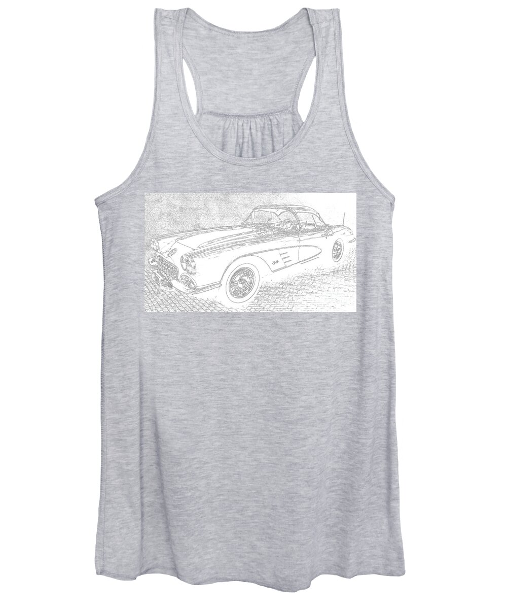 Autumn Women's Tank Top featuring the painting Vette by Jim Hatch