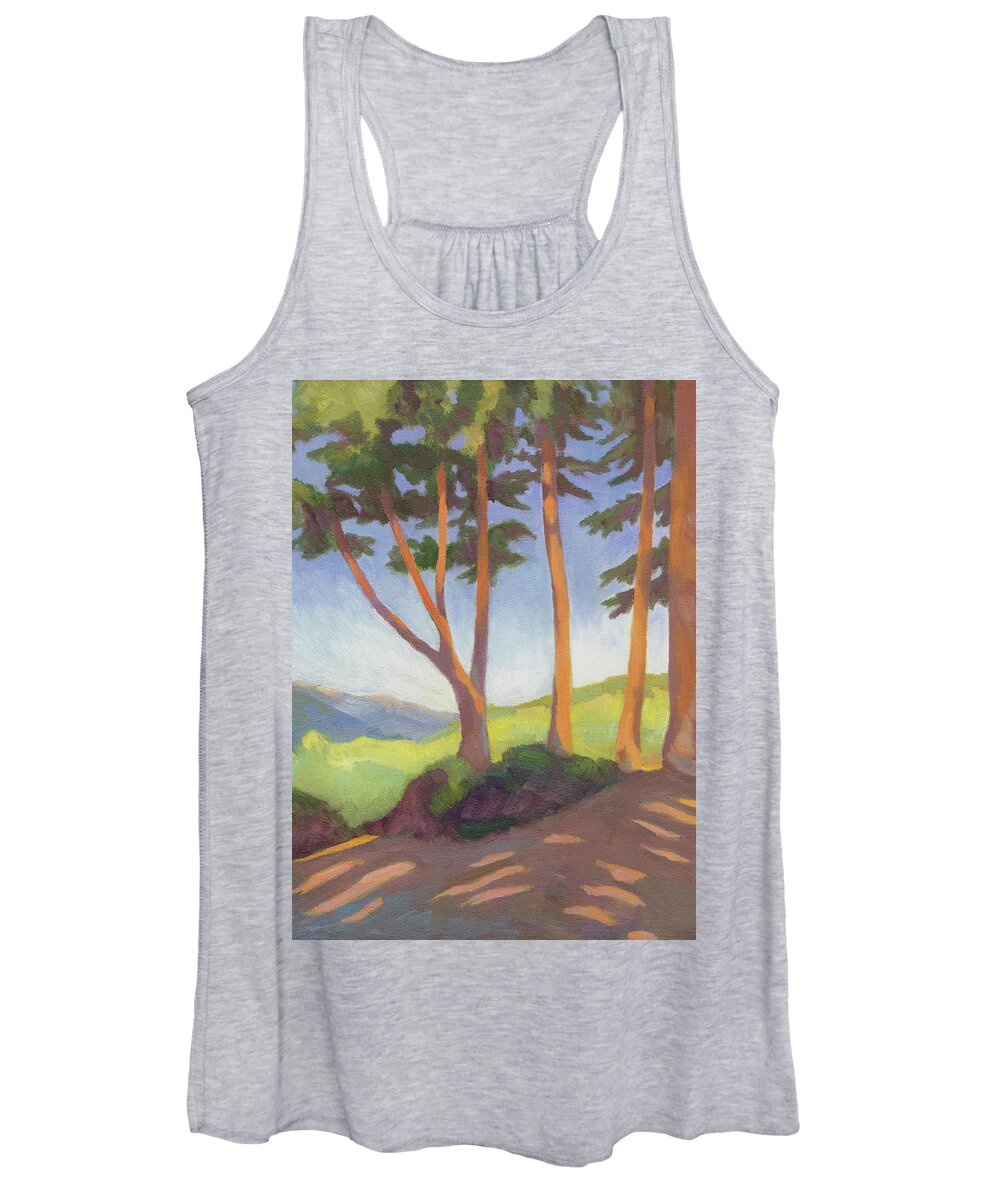 Landscape Women's Tank Top featuring the painting View from Legion of Honor Museum by Linda Ruiz-Lozito