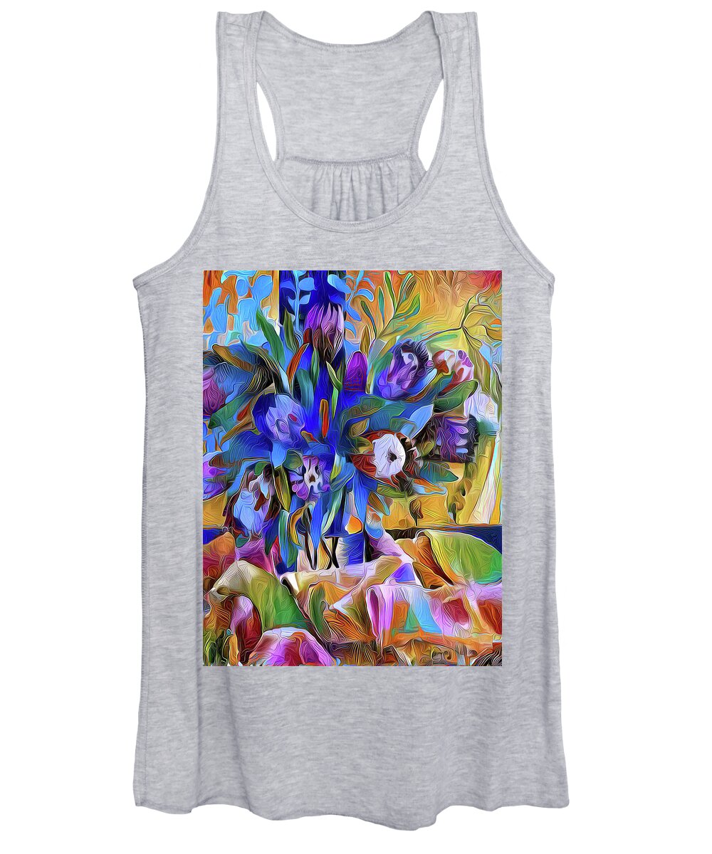 *db Women's Tank Top featuring the digital art Violet proteas by Jeremy Holton