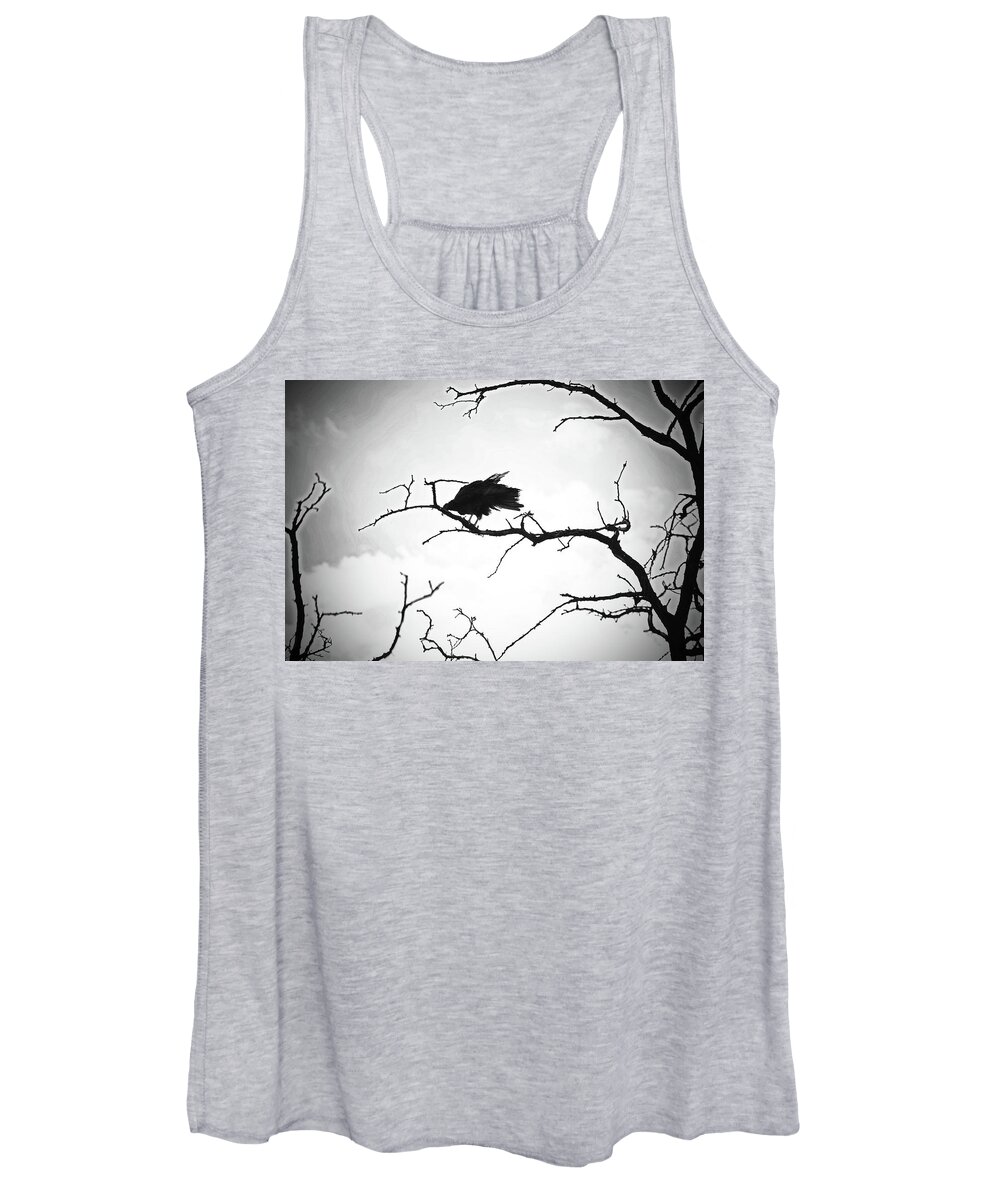  Women's Tank Top featuring the digital art Volcher B/W by Fred Loring