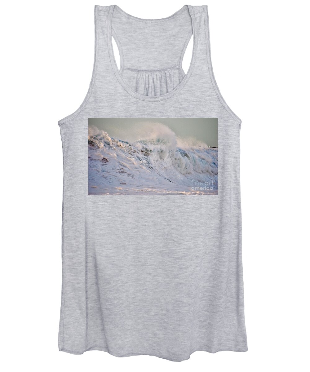 Polihale Beach Women's Tank Top featuring the photograph Wave of Creamsicles by Debra Banks
