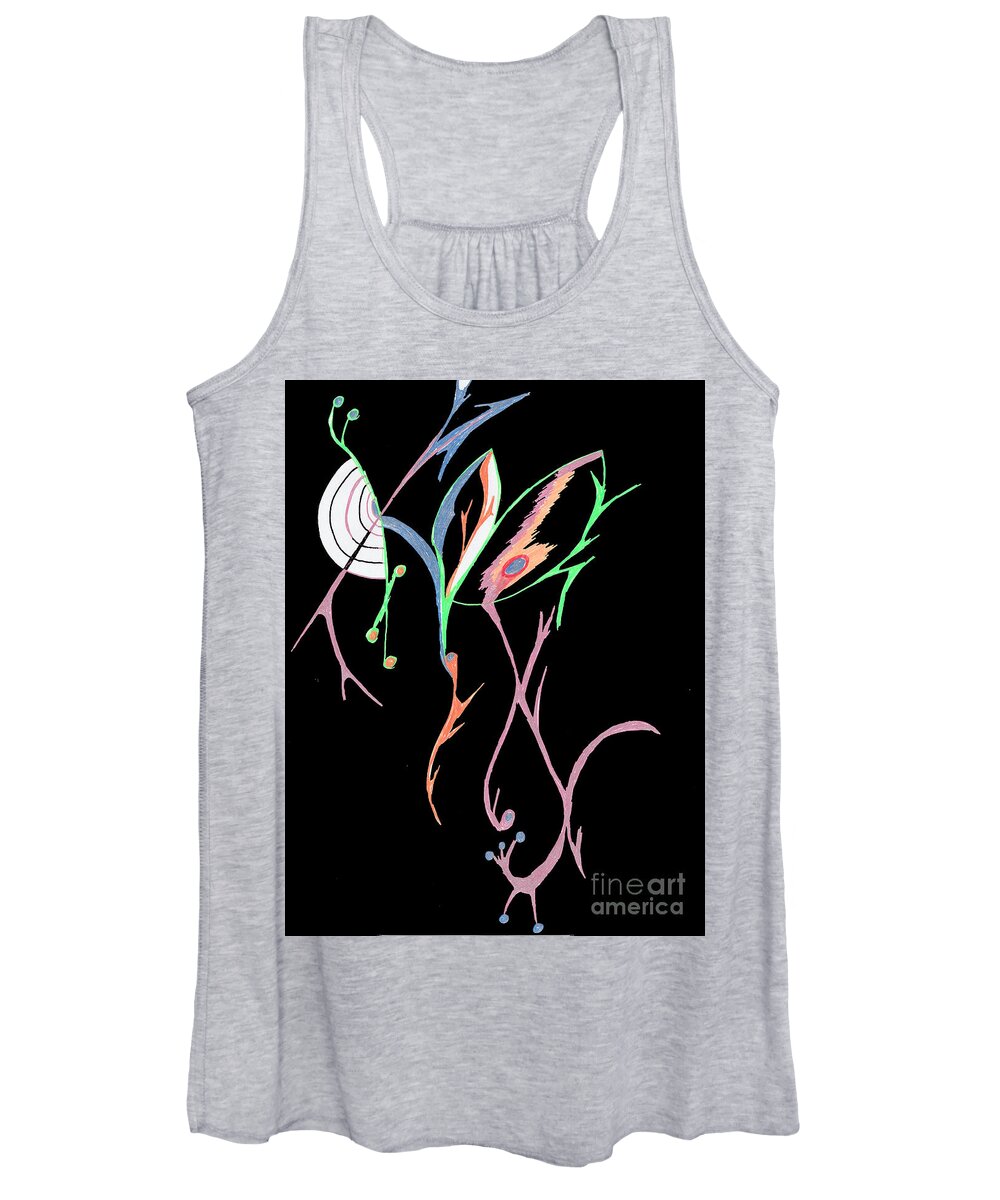 World Women's Tank Top featuring the mixed media Web by Mary Mikawoz