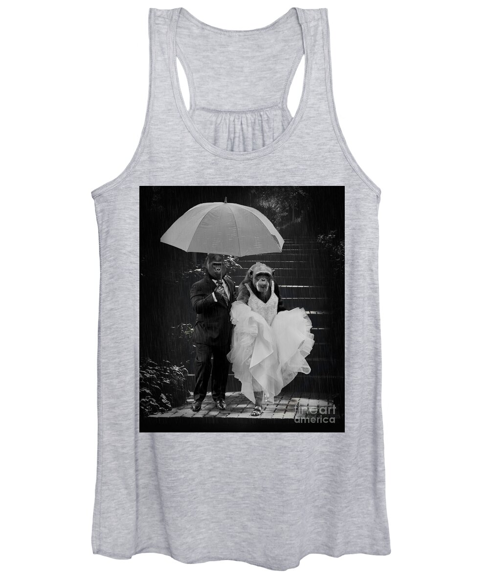 Gorilla Women's Tank Top featuring the mixed media Wedding Rain or Shine by Ed Taylor
