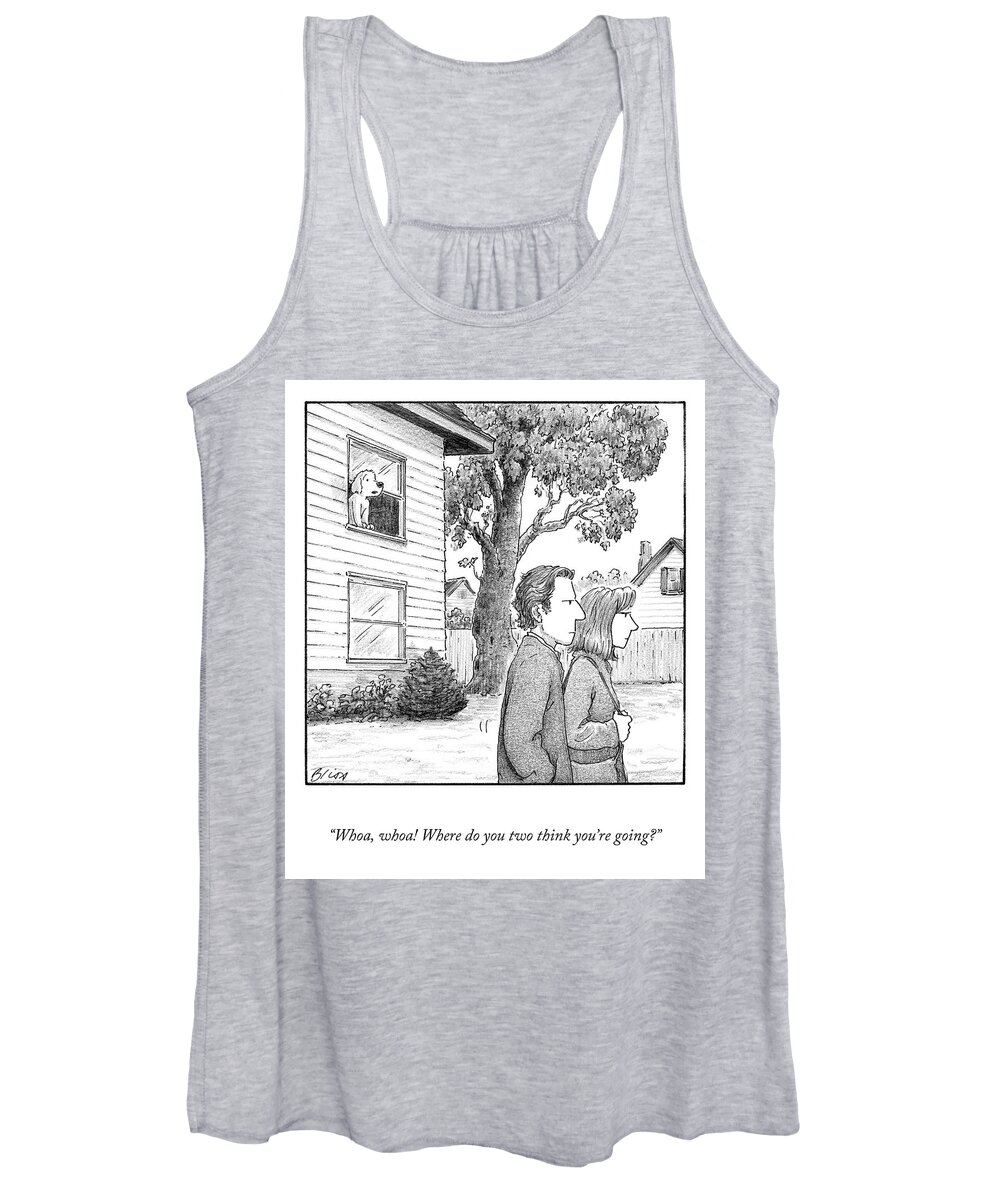 “whoa Women's Tank Top featuring the drawing Where do You Two Think You're Going? by Harry Bliss