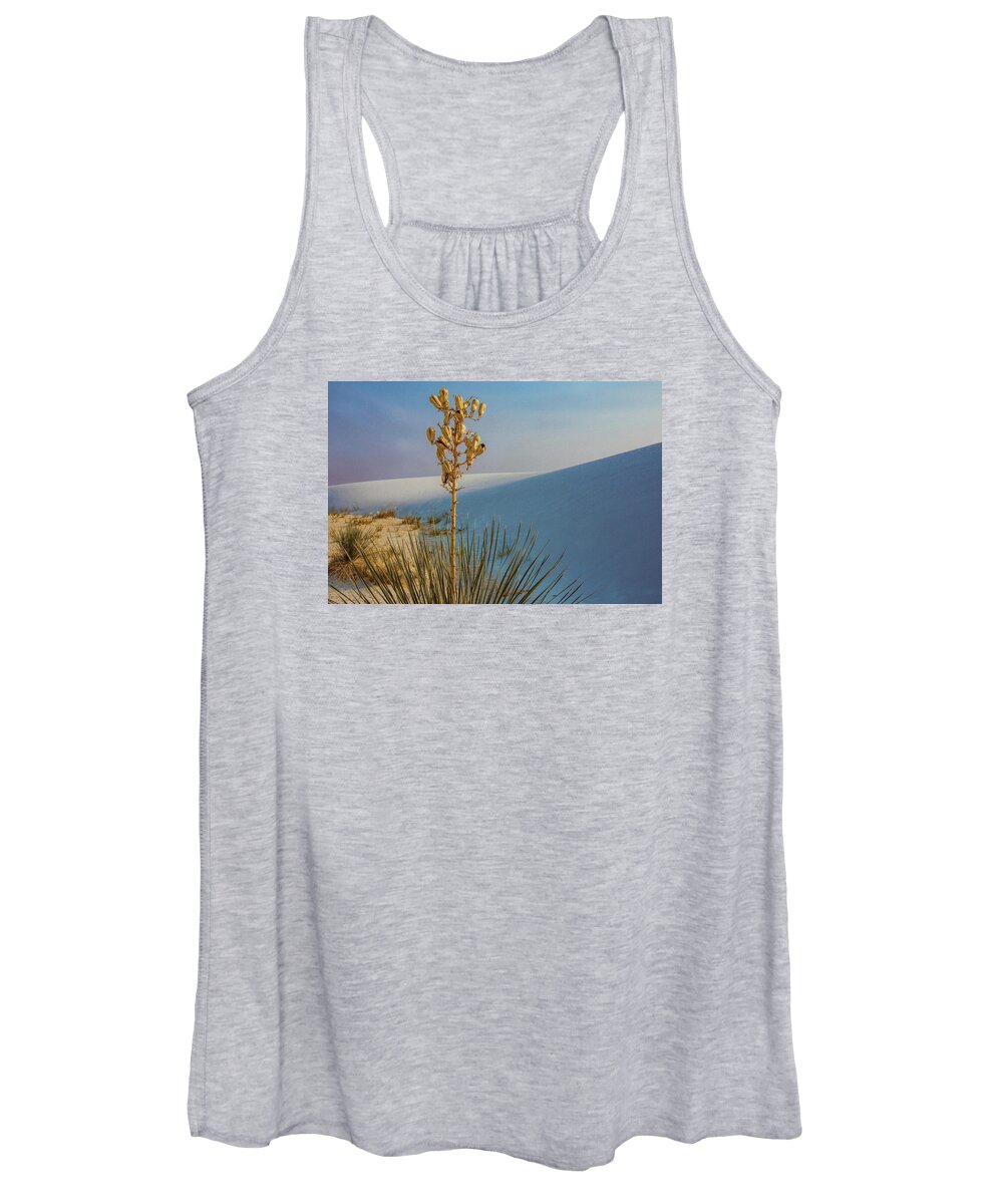 Yucca Women's Tank Top featuring the photograph White Sands Yucca by Rebecca Herranen