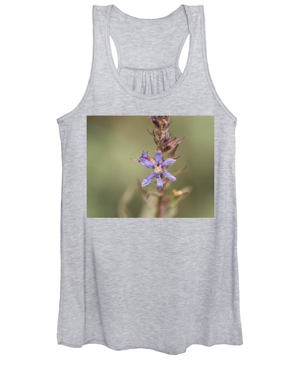 Blue Flower Women's Tank Top featuring the photograph Wild Flower Alone by Amelia Pearn