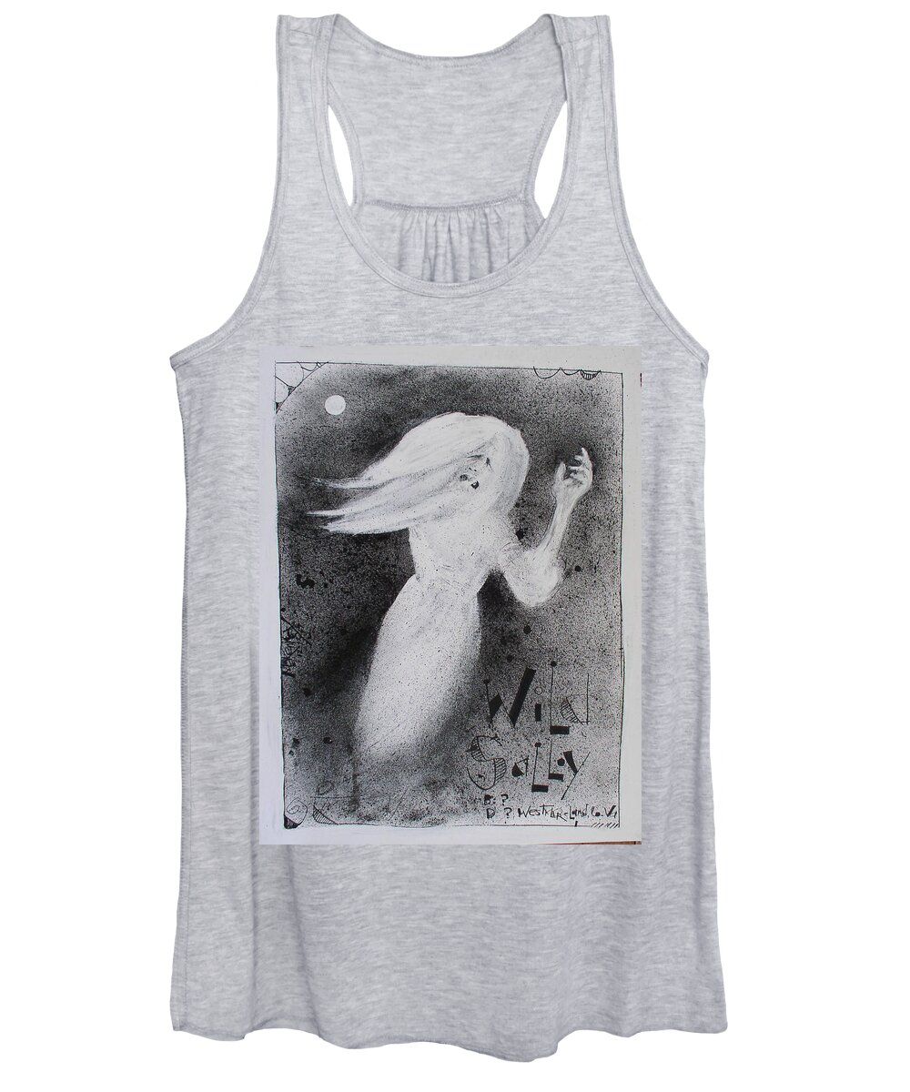  Women's Tank Top featuring the drawing Wild Sally by Phil Mckenney