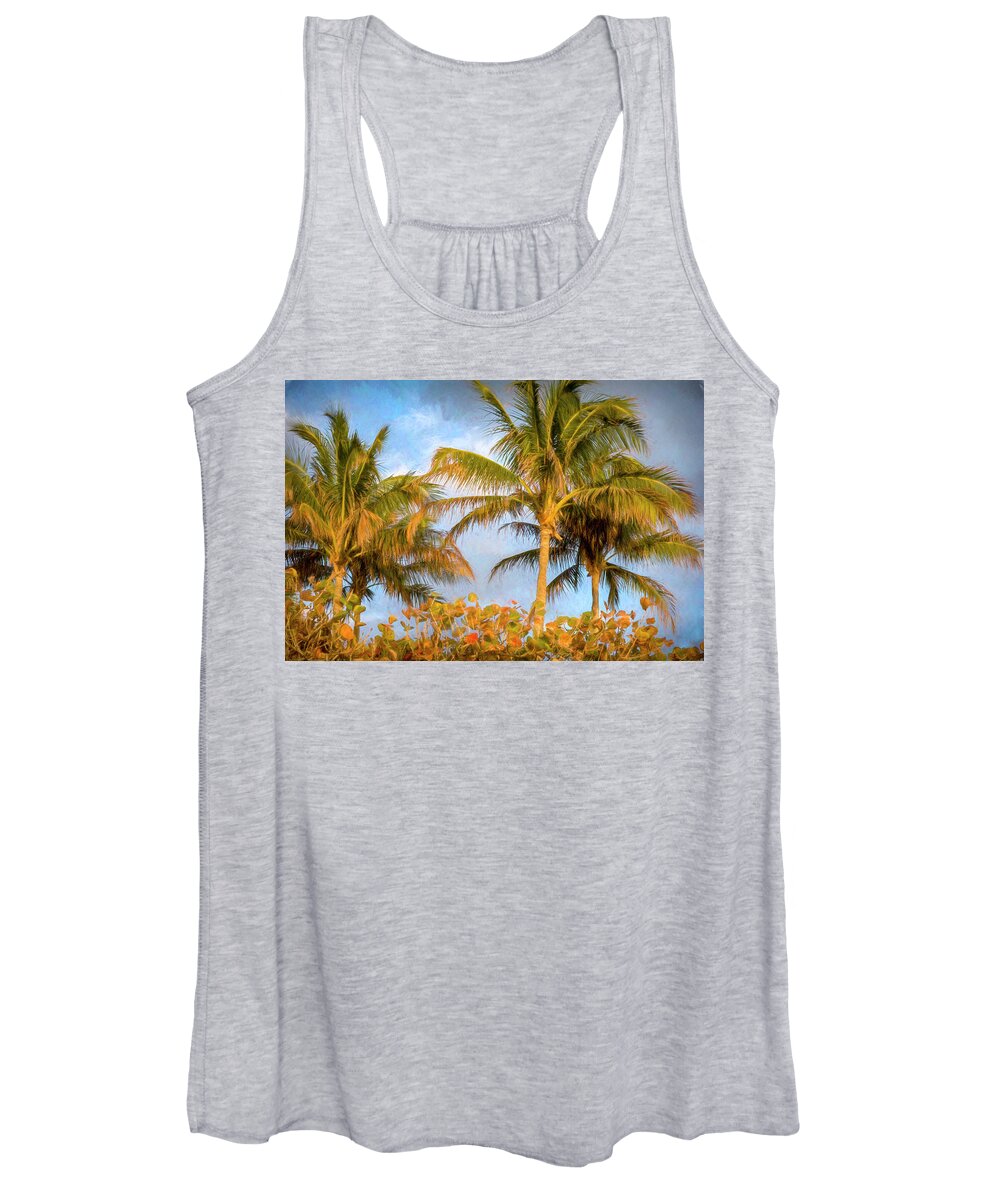 Landscape Women's Tank Top featuring the photograph Wind and Sun Through The Palm Trees by Michael Smith