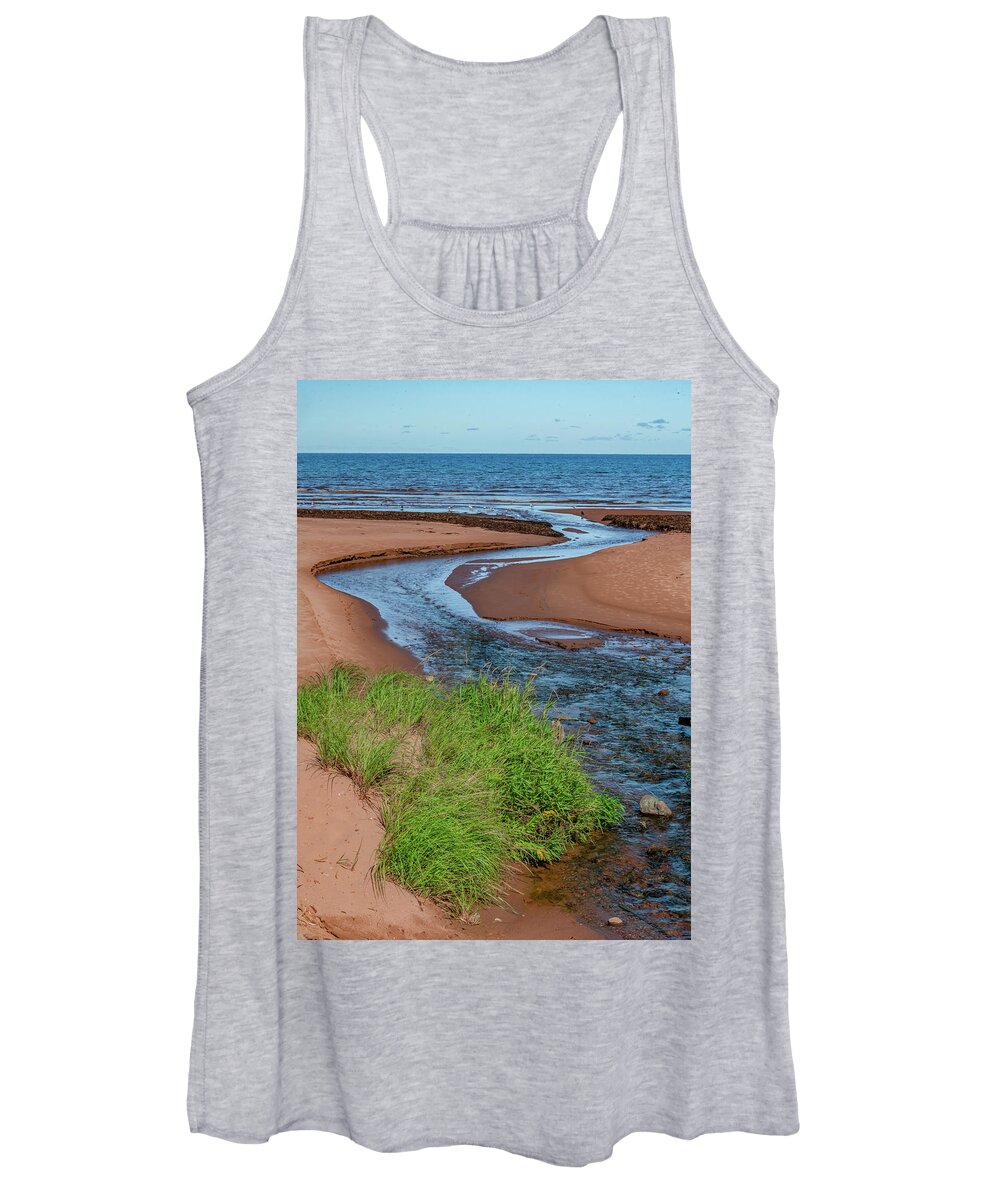 Prince Edward Island Women's Tank Top featuring the photograph Winding Out To Sea by Marcy Wielfaert