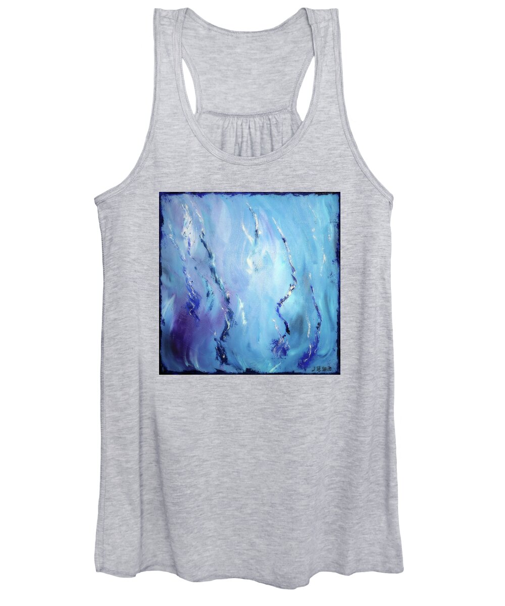 Oil Painting Women's Tank Top featuring the painting Winter Day In Finland 2 by Johanna Hurmerinta