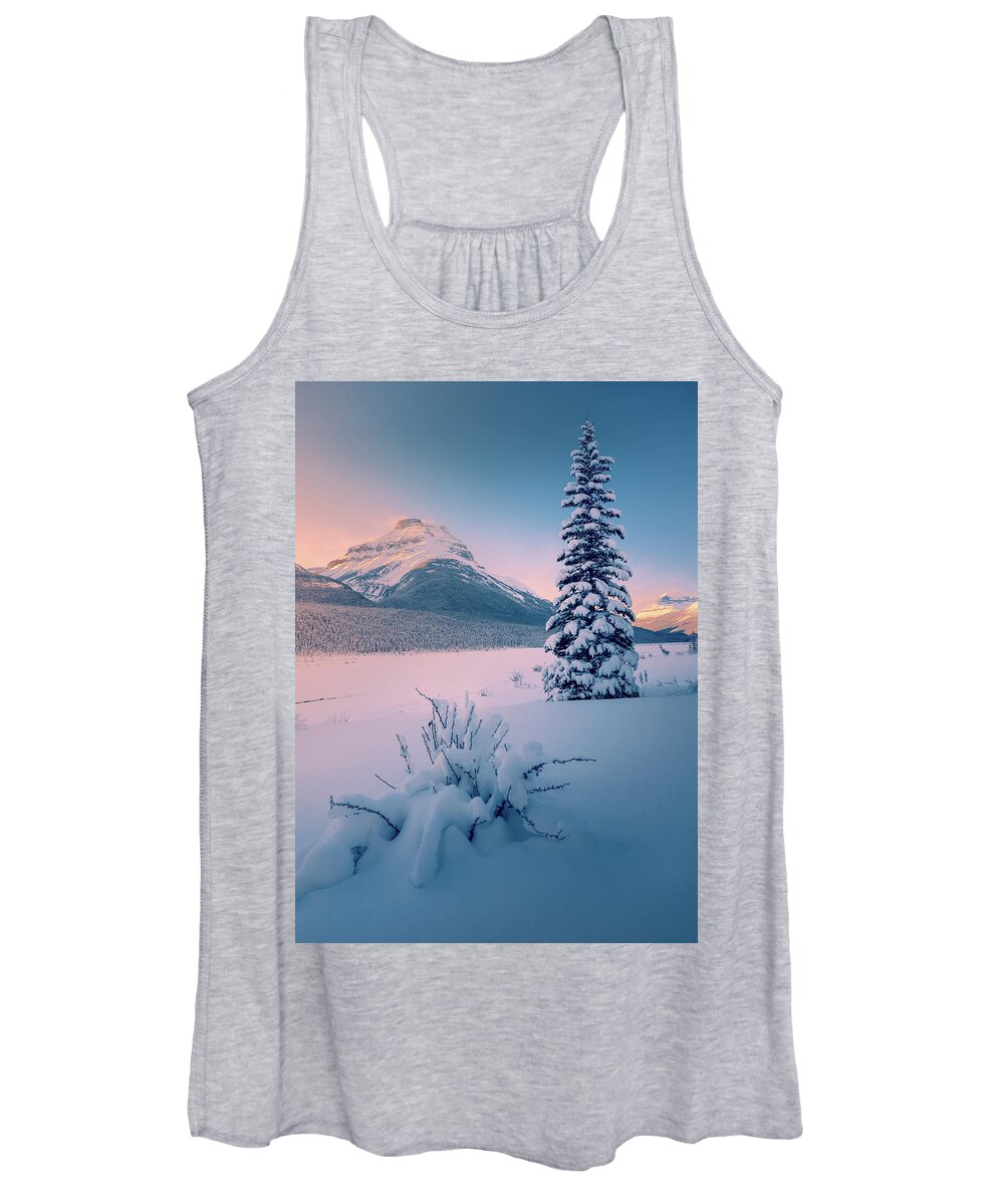 Winter Women's Tank Top featuring the photograph Winter in Mountains by Henry w Liu