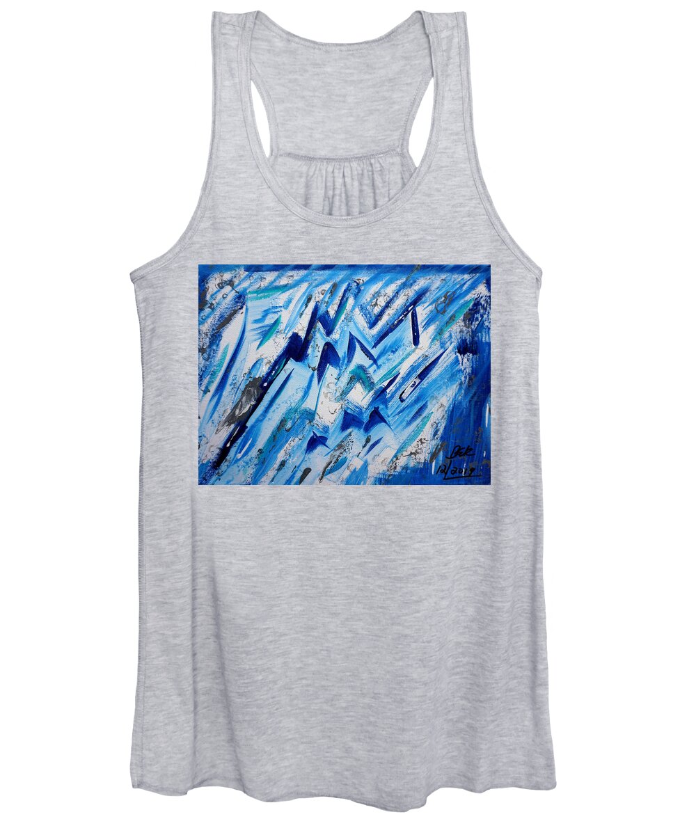 Winter Women's Tank Top featuring the painting Winter In The Mountains by Brent Knippel