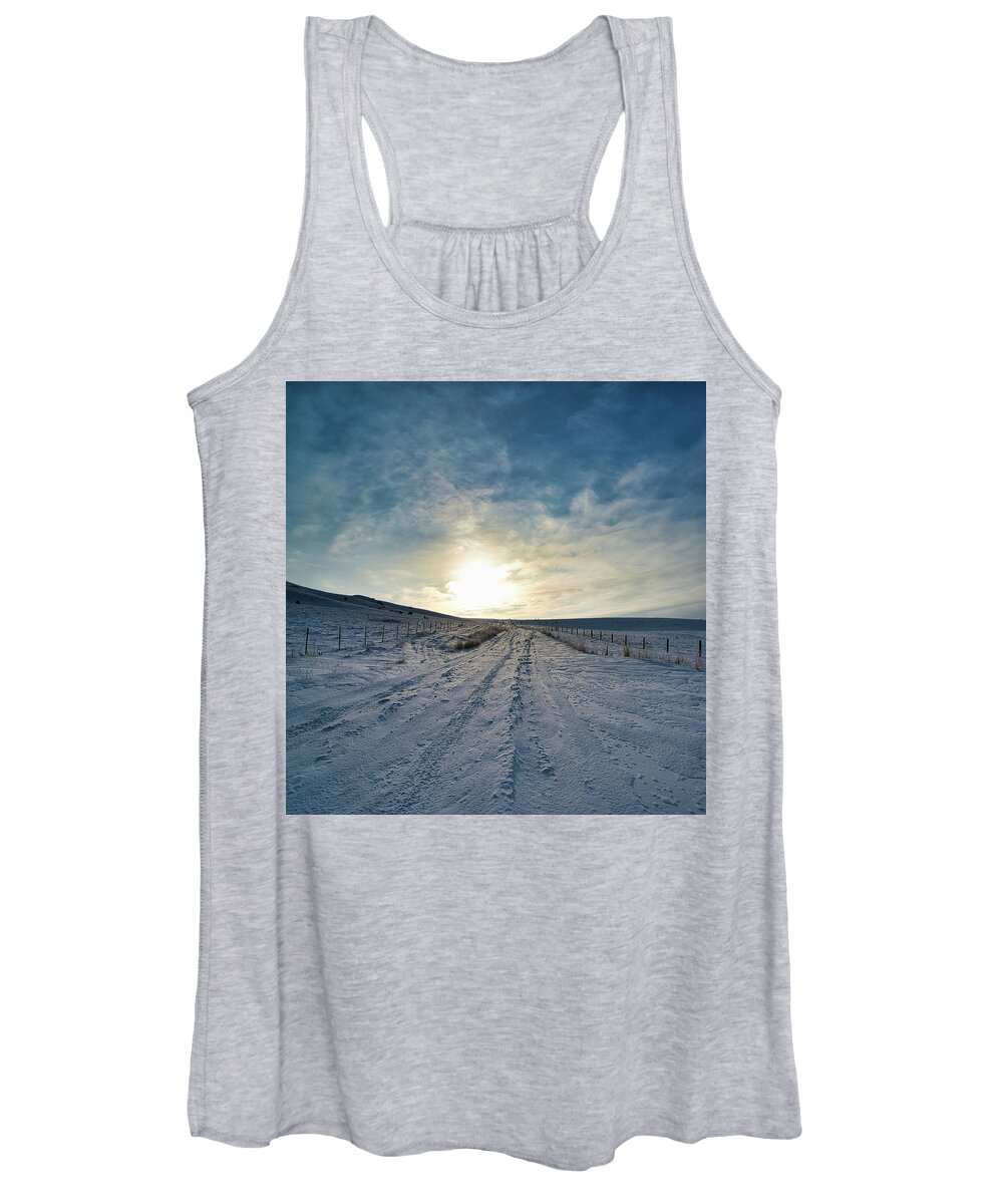 Winter Women's Tank Top featuring the photograph Winter Overland by Wes Hunt