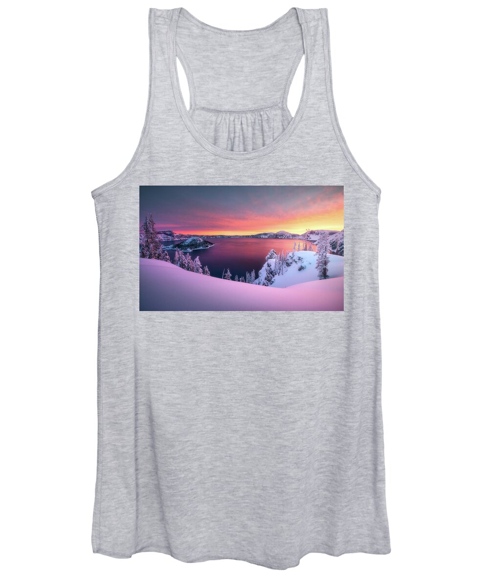 Sunrise Women's Tank Top featuring the photograph Winter Sentinels by Henry w Liu