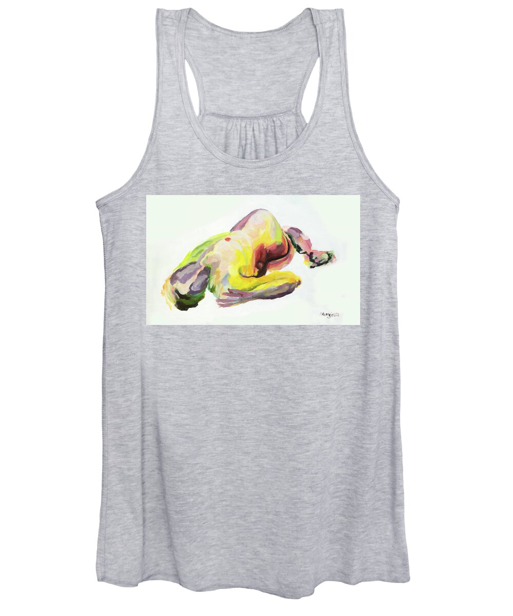 #woman Women's Tank Top featuring the painting Woman 5 by Veronica Huacuja