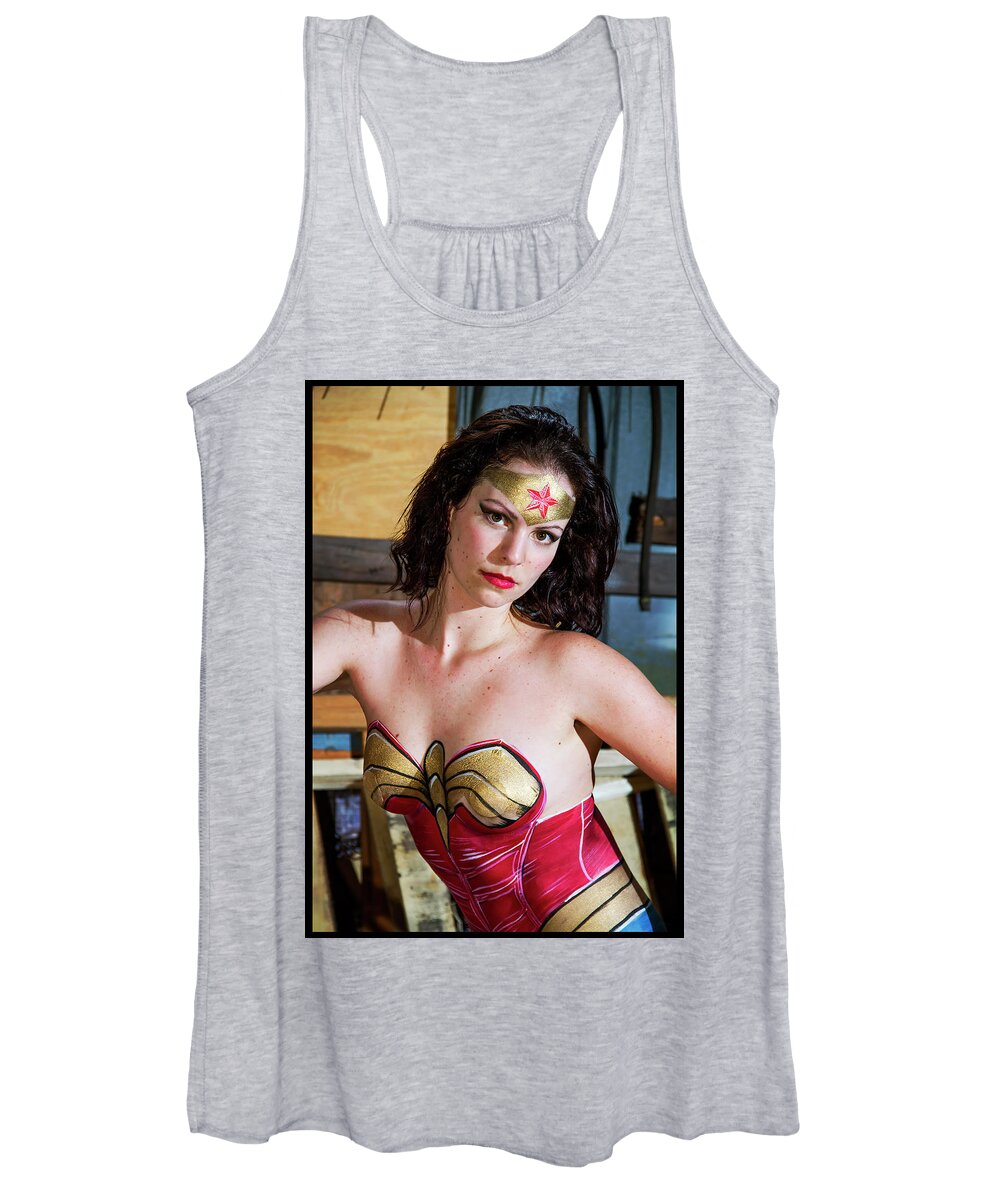 Cosplay Women's Tank Top featuring the photograph Wonder Woman by Christopher W Weeks