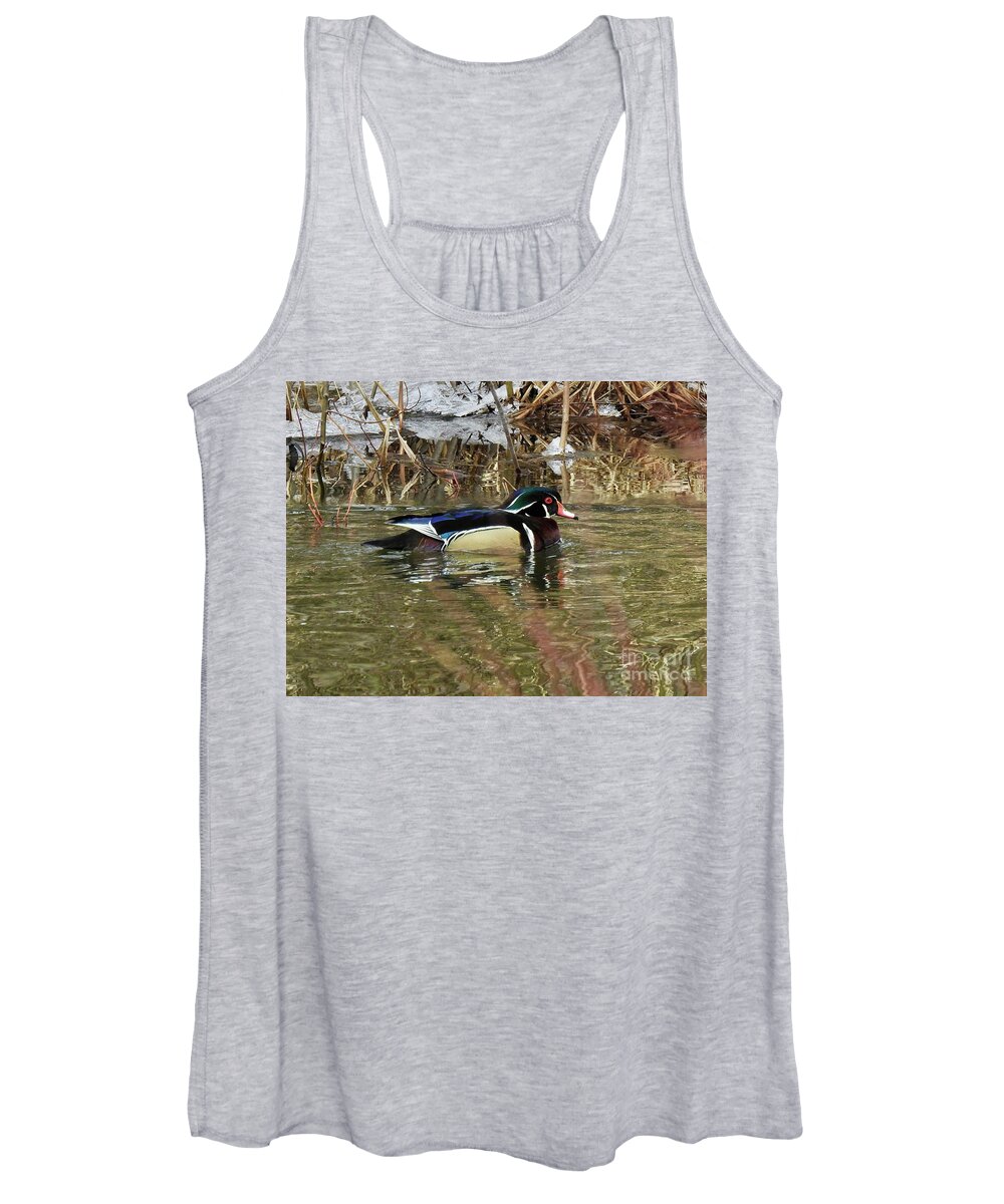 Wood Duck Women's Tank Top featuring the photograph Wood Duck by Nicola Finch