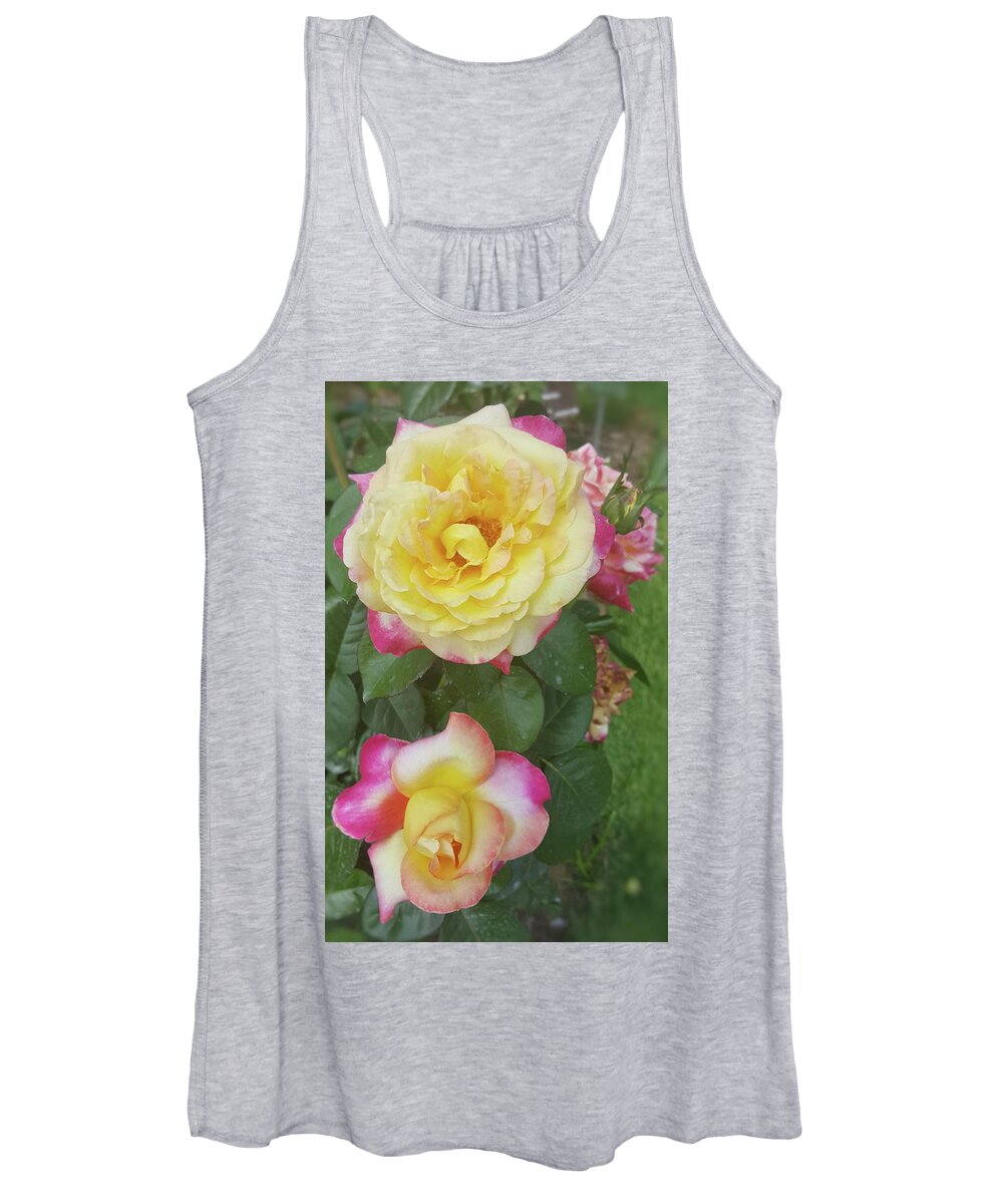 Flowers Women's Tank Top featuring the photograph Yellow and Pink Rose by Pour Your heART Out Artworks