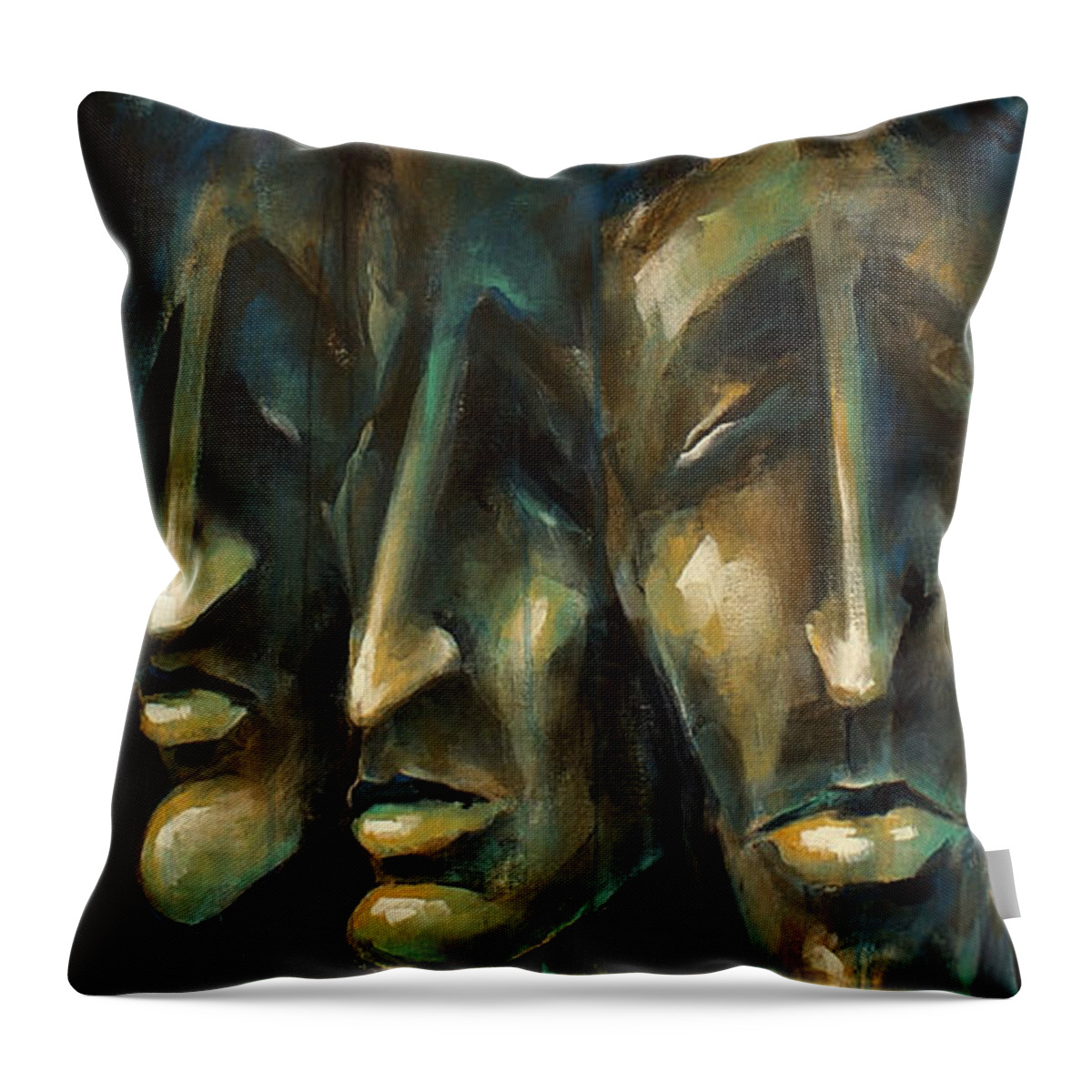 Expressionist Throw Pillow featuring the painting ' Jury of Eight ' by Michael Lang