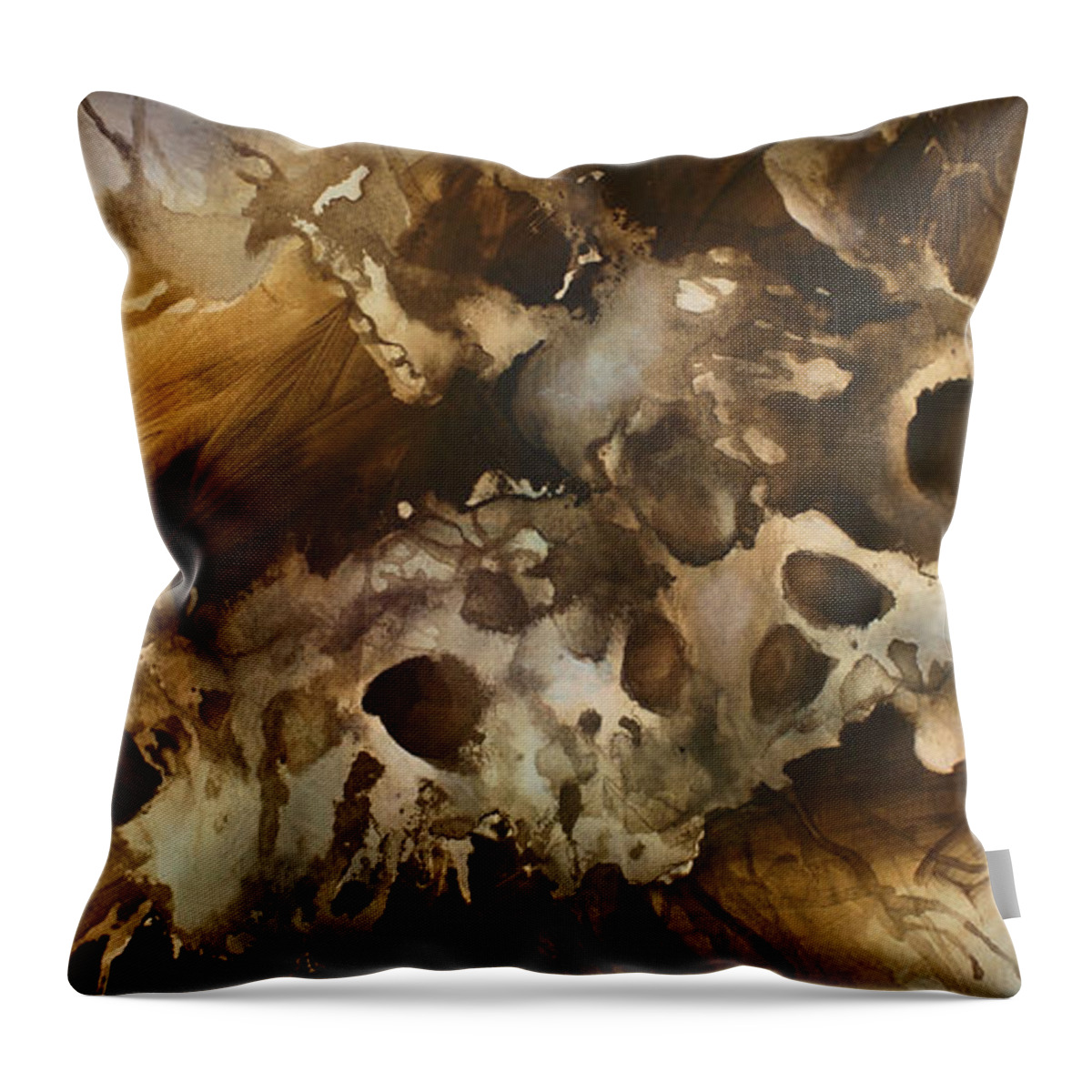 Abstract Throw Pillow featuring the painting ' Visions' by Michael Lang
