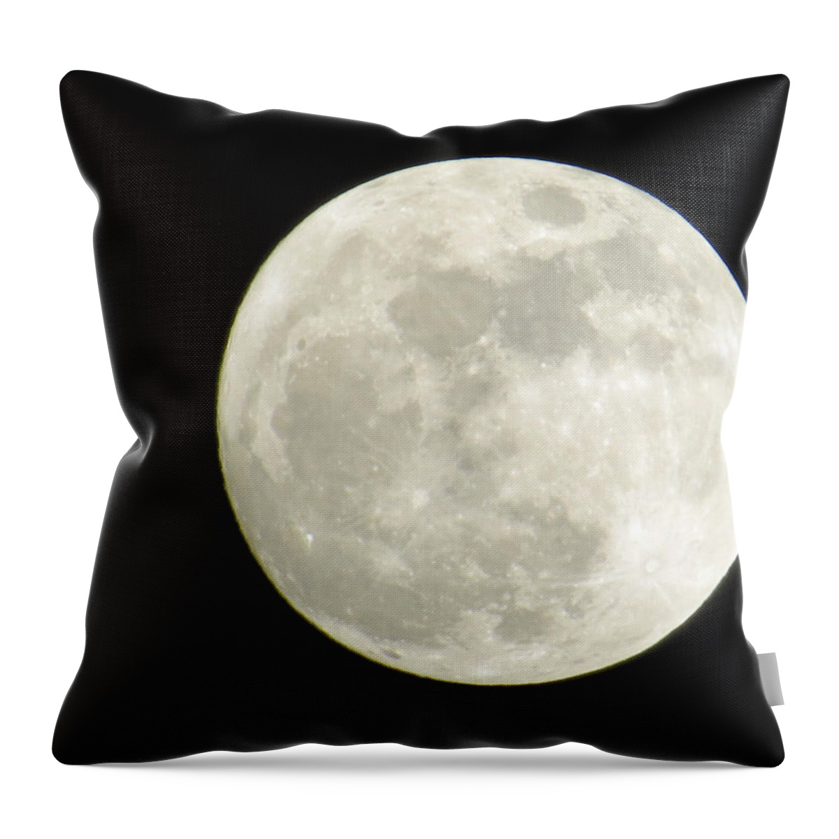 Space Throw Pillow featuring the photograph A Winter'sFullmoon over GA by Aaron Martens
