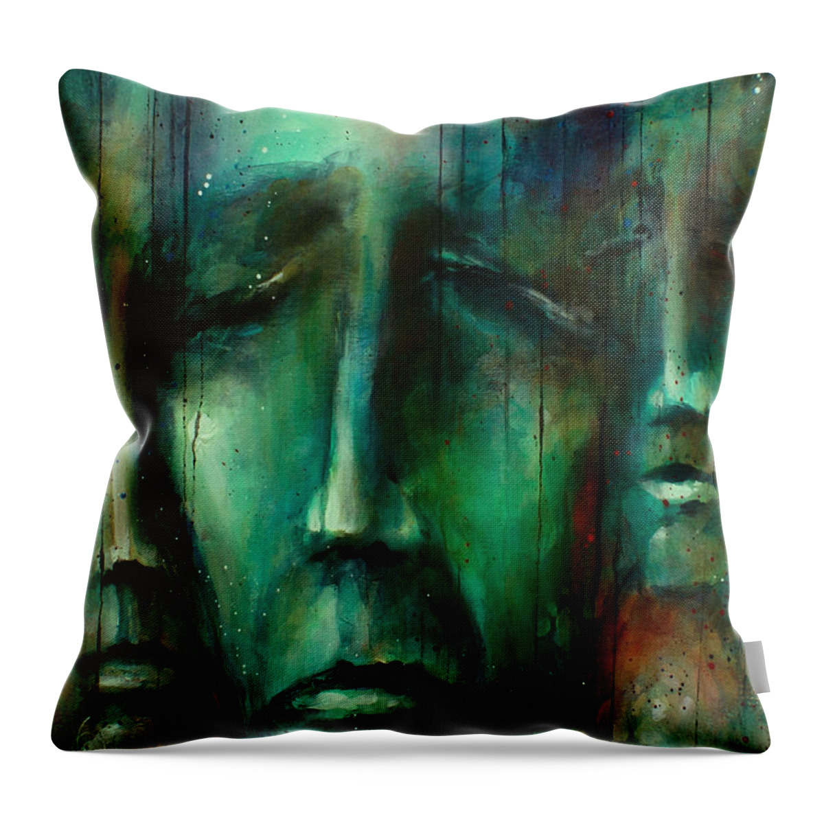 Figurative Throw Pillow featuring the painting ' Heros ' by Michael Lang