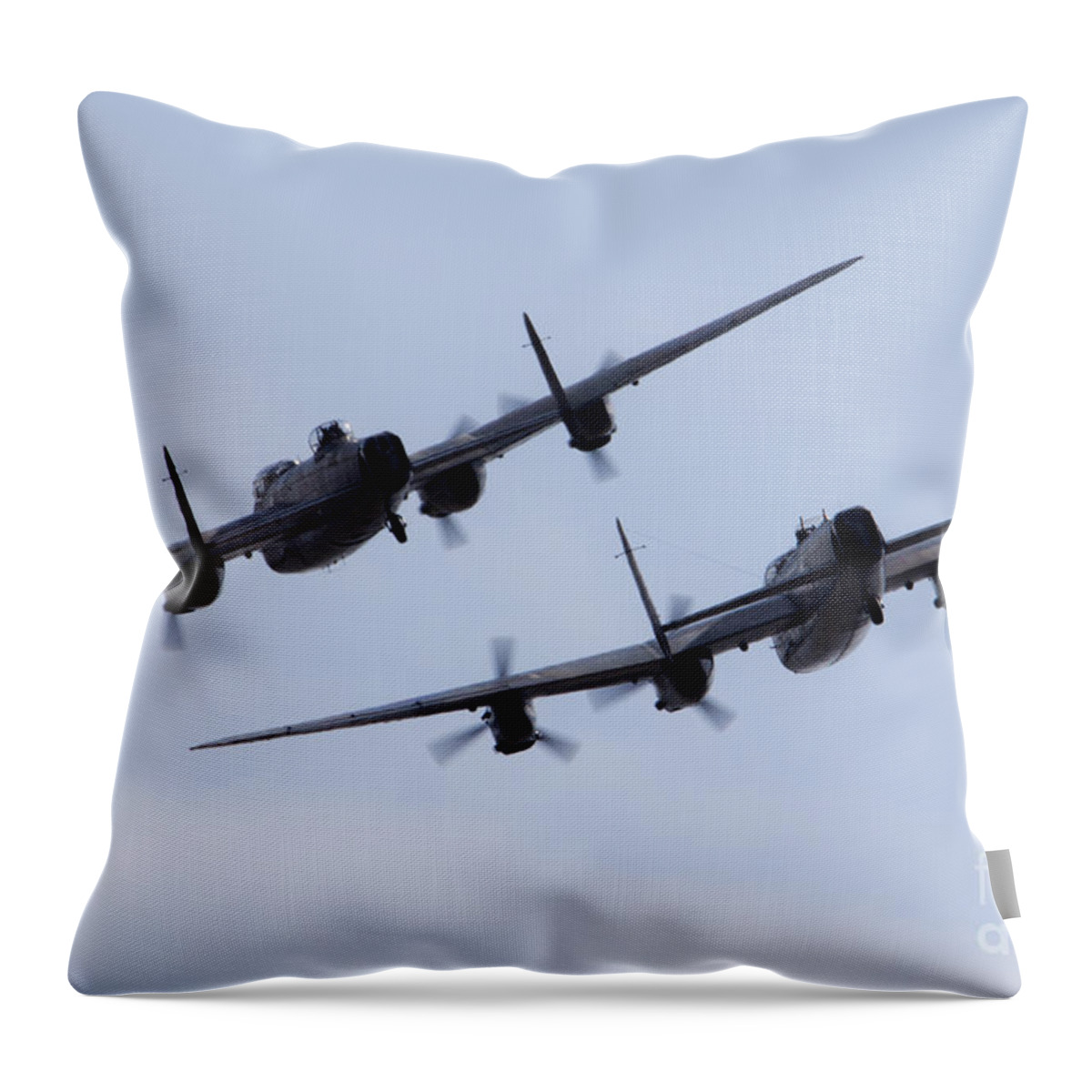 Avro Throw Pillow featuring the photograph Lancaster Moment by Airpower Art