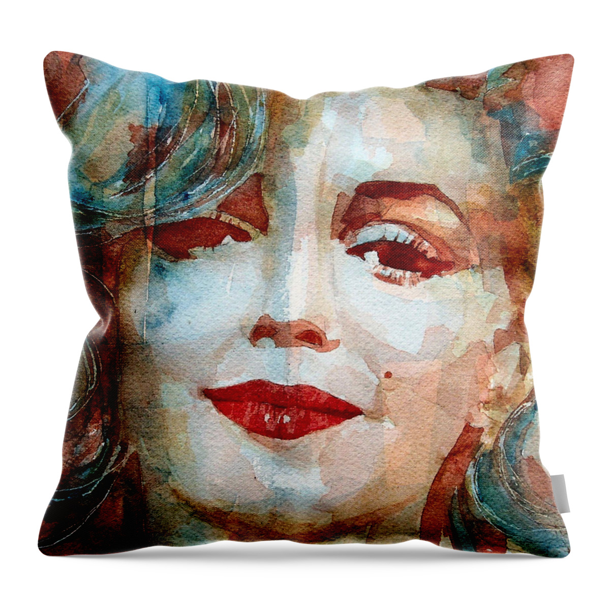 Marilyn Monroe Throw Pillow featuring the painting Marilyn  by Paul Lovering