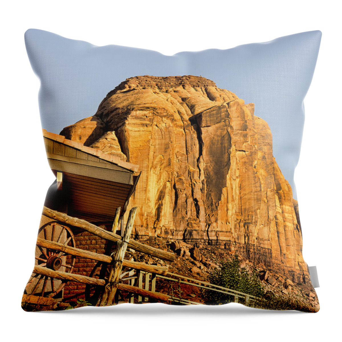 America Throw Pillow featuring the photograph Monument Valley Holiday by Brenda Kean