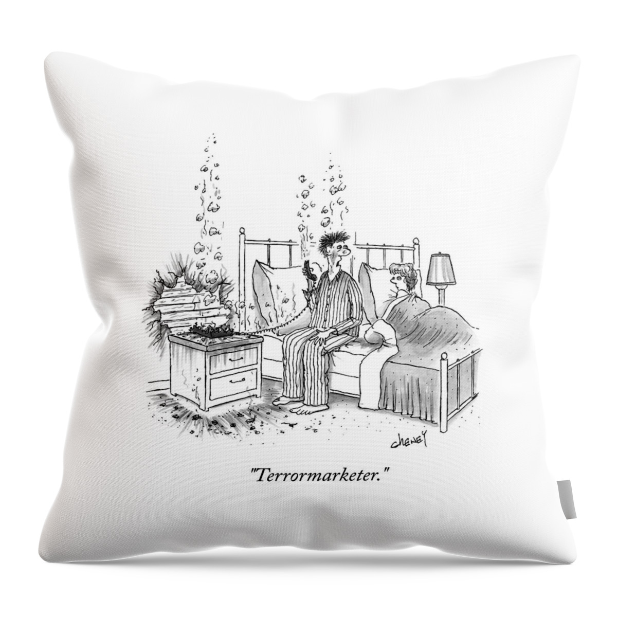 A Couple Is In Bed. The Husband Throw Pillow