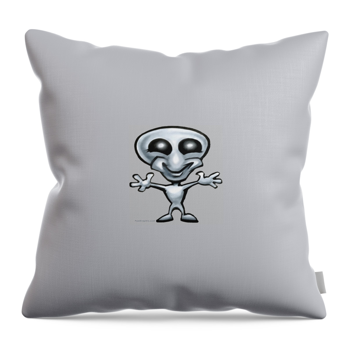 Alien Throw Pillow featuring the digital art Alien by Kevin Middleton