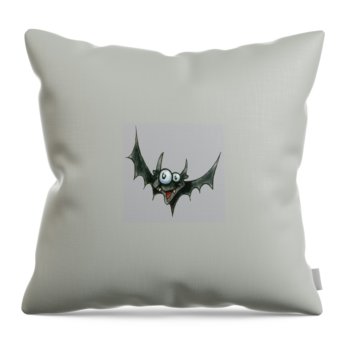 Bat Throw Pillow featuring the digital art Batty by Kevin Middleton
