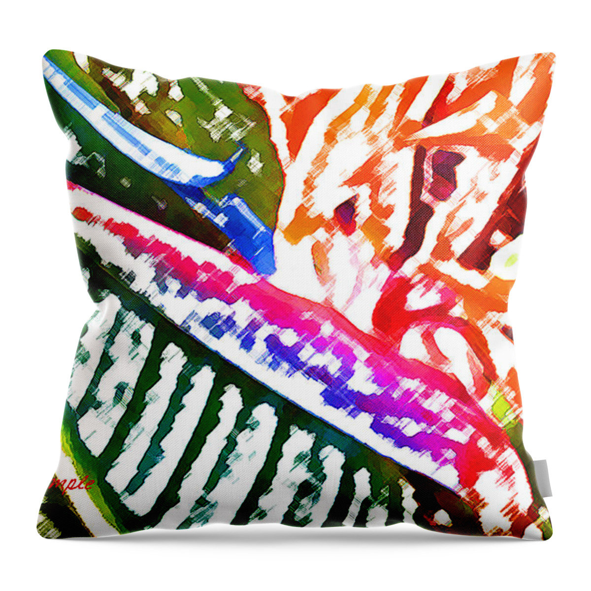 Bird Of Paradise Throw Pillow featuring the digital art Bird of Paradise Painted by James Temple