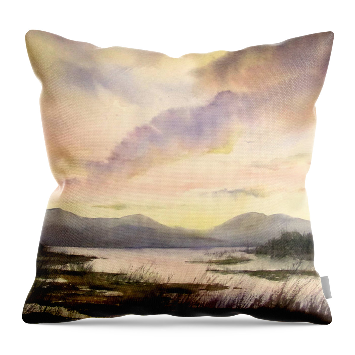 Lake Champlain Throw Pillow featuring the painting Champlain Shore by Amanda Amend