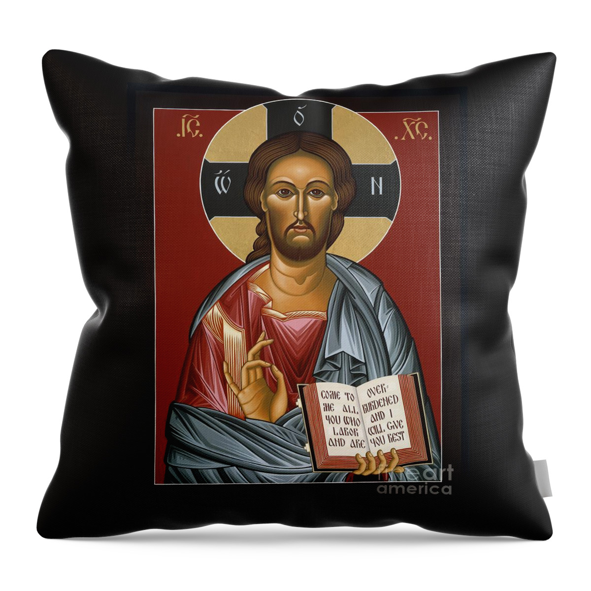Christ All Merciful Throw Pillow featuring the painting Christ All Merciful 022 by William Hart McNichols