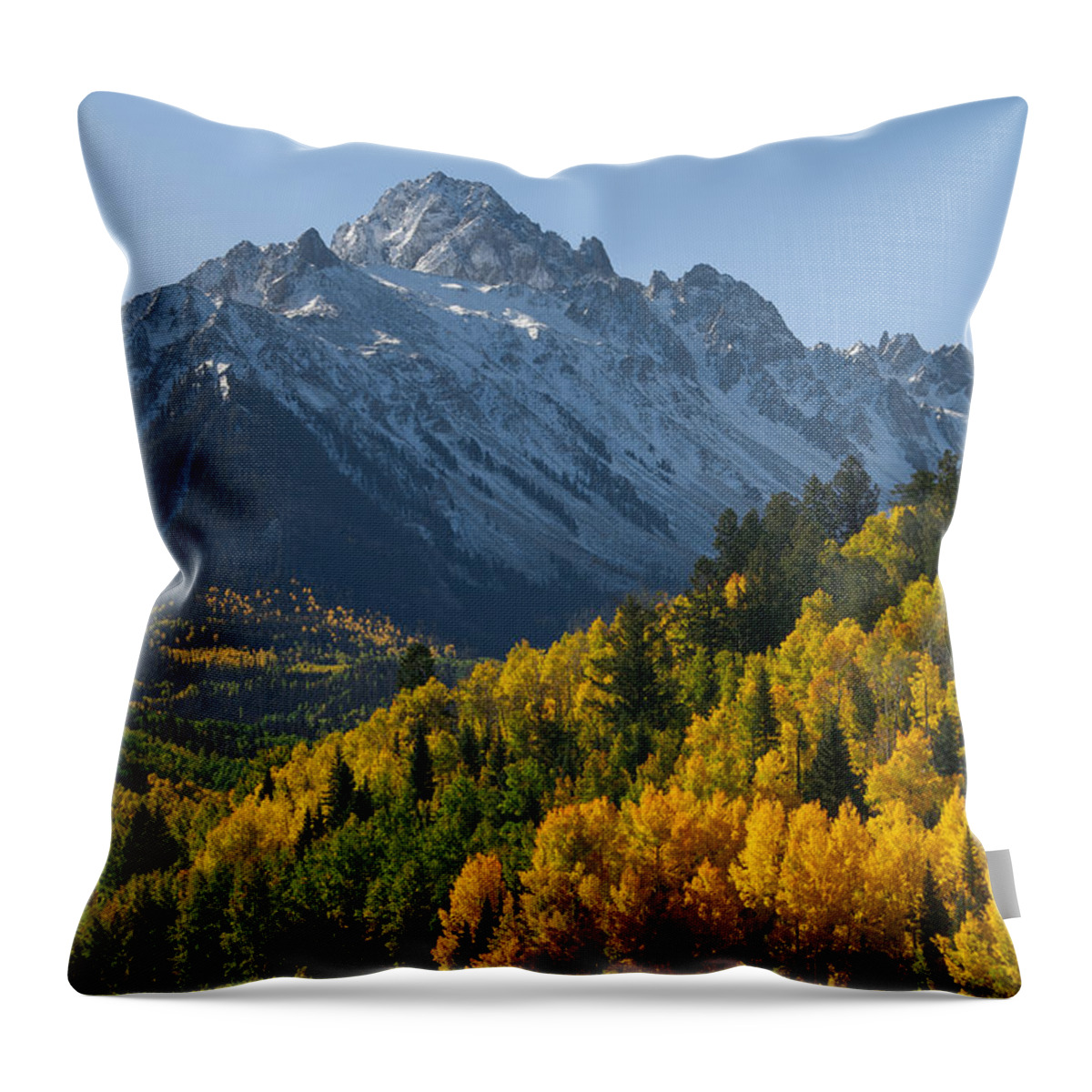 Sneffels Throw Pillow featuring the photograph Colorado 14er Mt. Sneffels by Aaron Spong