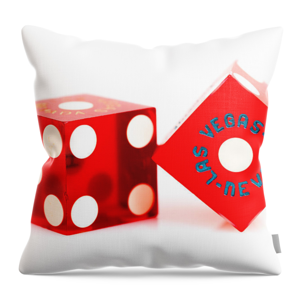 Las Vegas Throw Pillow featuring the photograph Colorful Dice by Raul Rodriguez