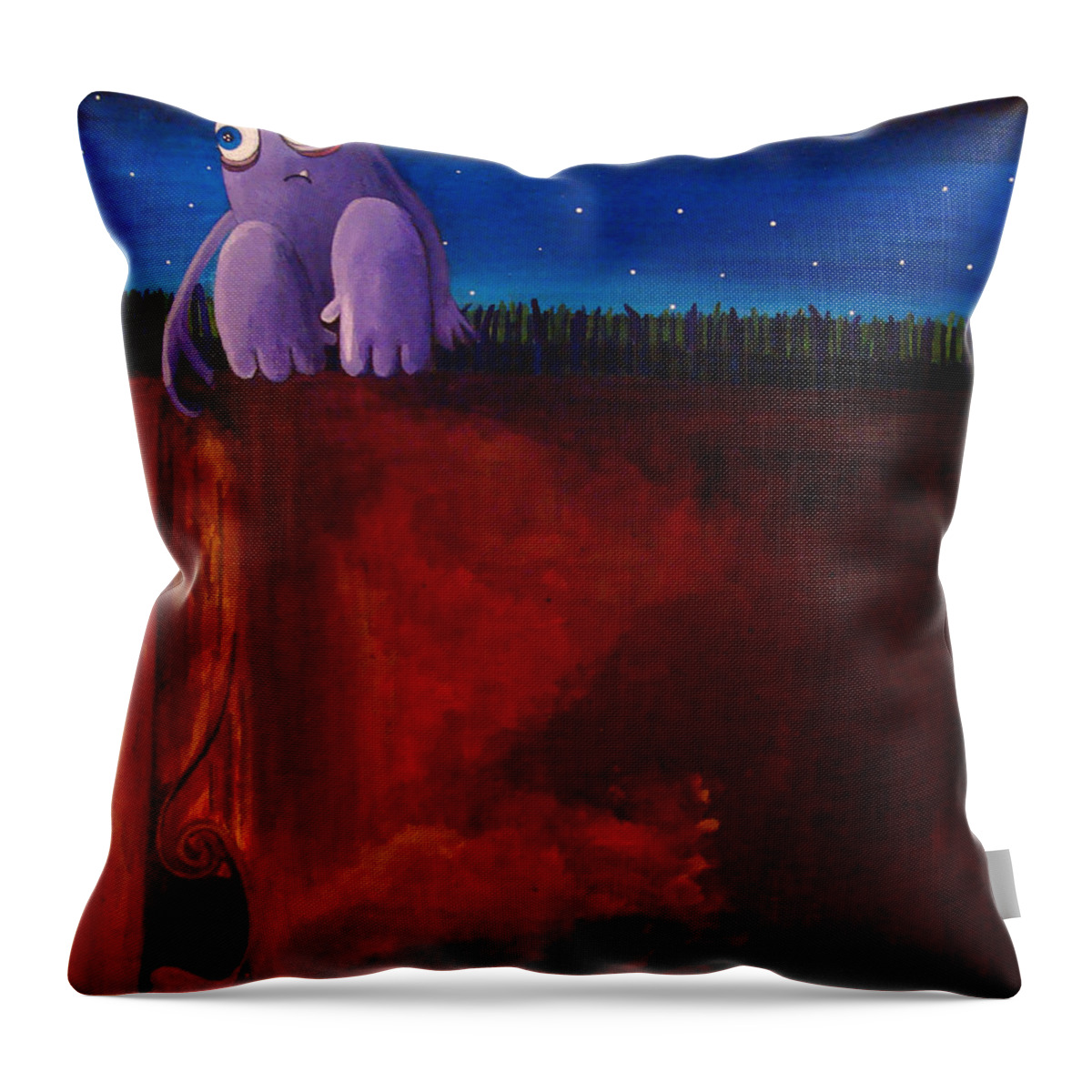 Heart Ache Throw Pillow featuring the painting Disconnecting by Mindy Huntress