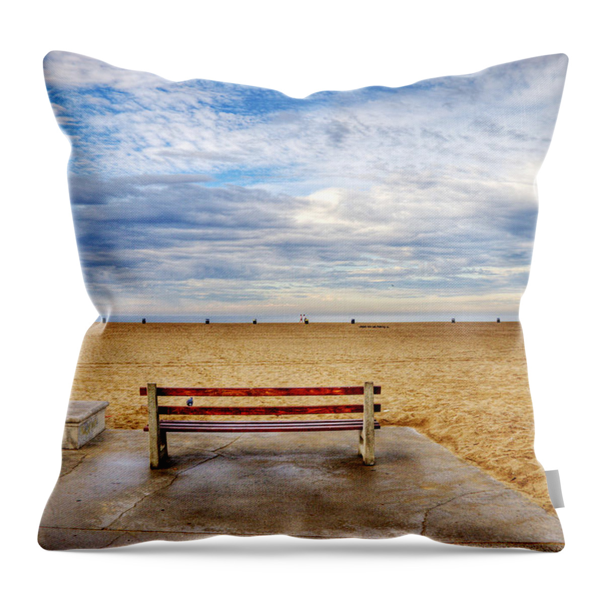 California Throw Pillow featuring the photograph Early Morning at the Beach by Chuck Staley