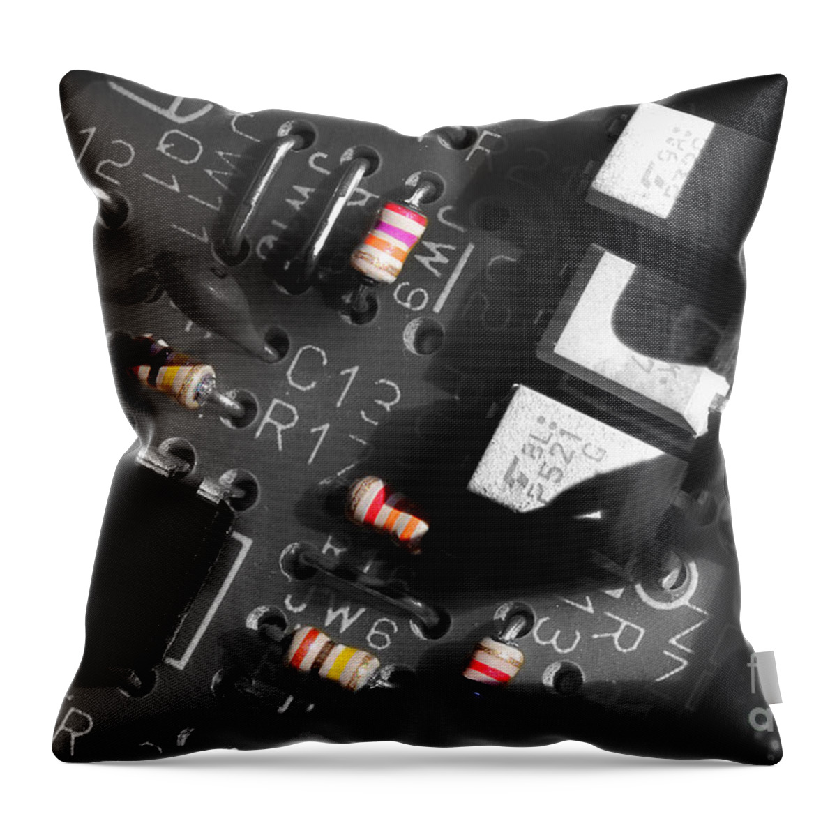 Electronics Throw Pillow featuring the photograph Electronics 2 by Michael Eingle