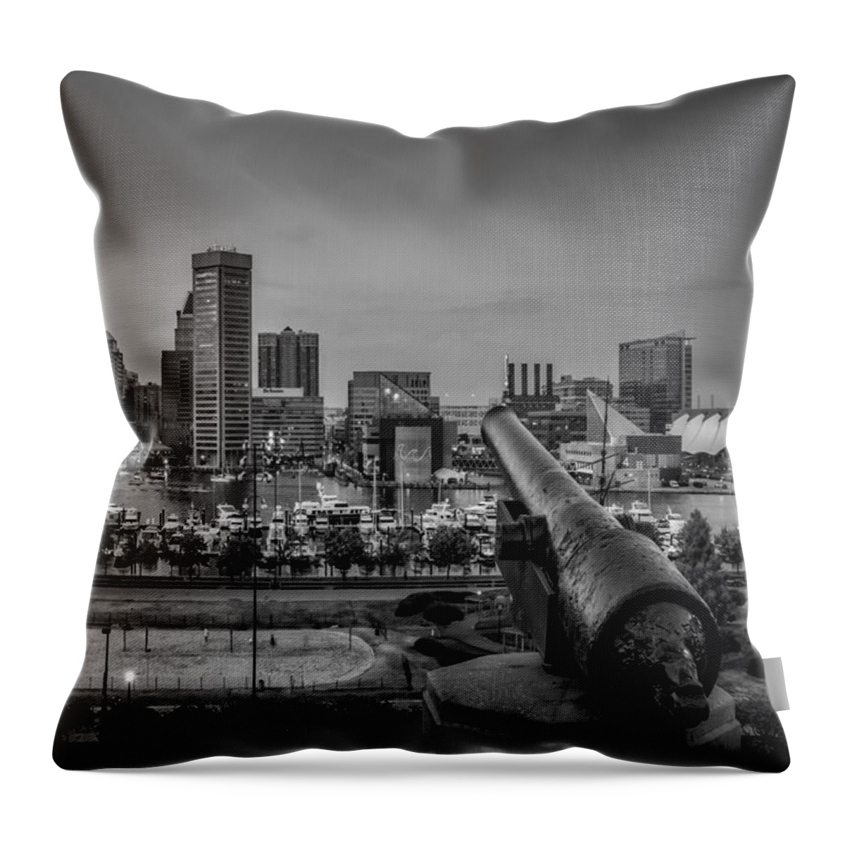 Baltimore Throw Pillow featuring the photograph Federal Hill In Baltimore Maryland by Susan Candelario