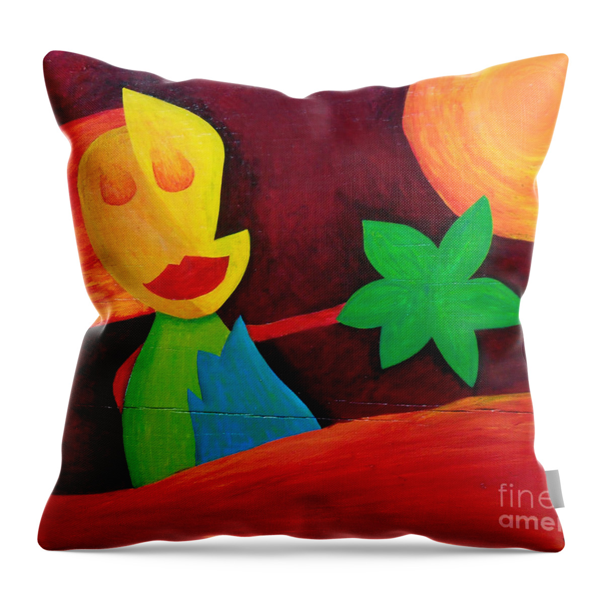 Gift Throw Pillow featuring the painting Gift by Amanda Sheil