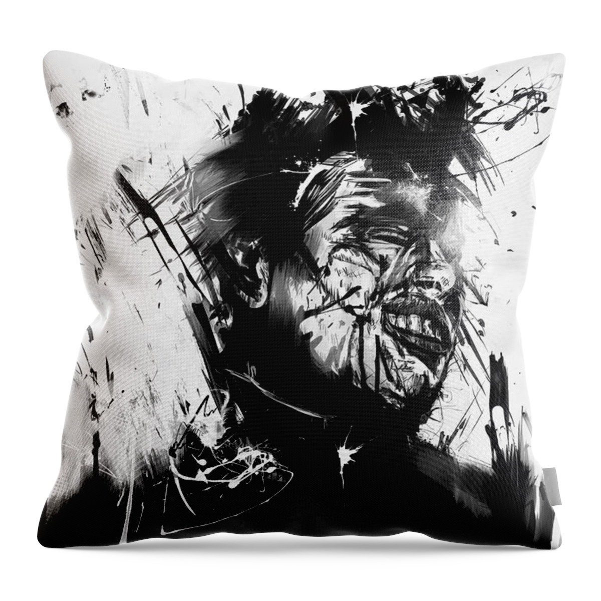 Surreal Throw Pillow featuring the mixed media Glasswall by Balazs Solti