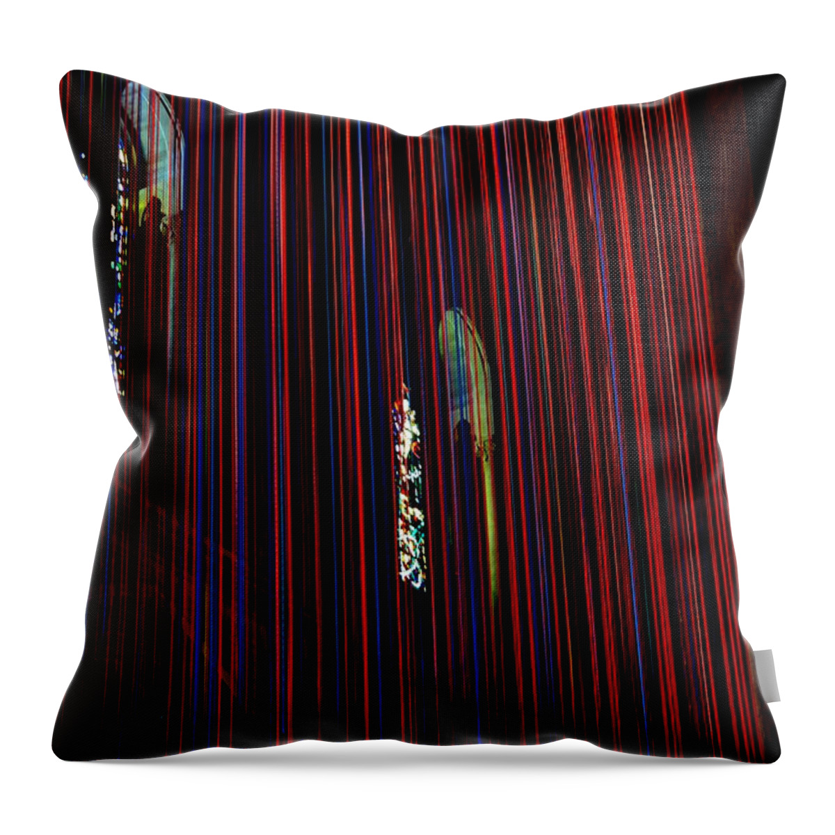 Grace Cathedral Throw Pillow featuring the photograph Grace Cathedral with Ribbons by Dean Ferreira