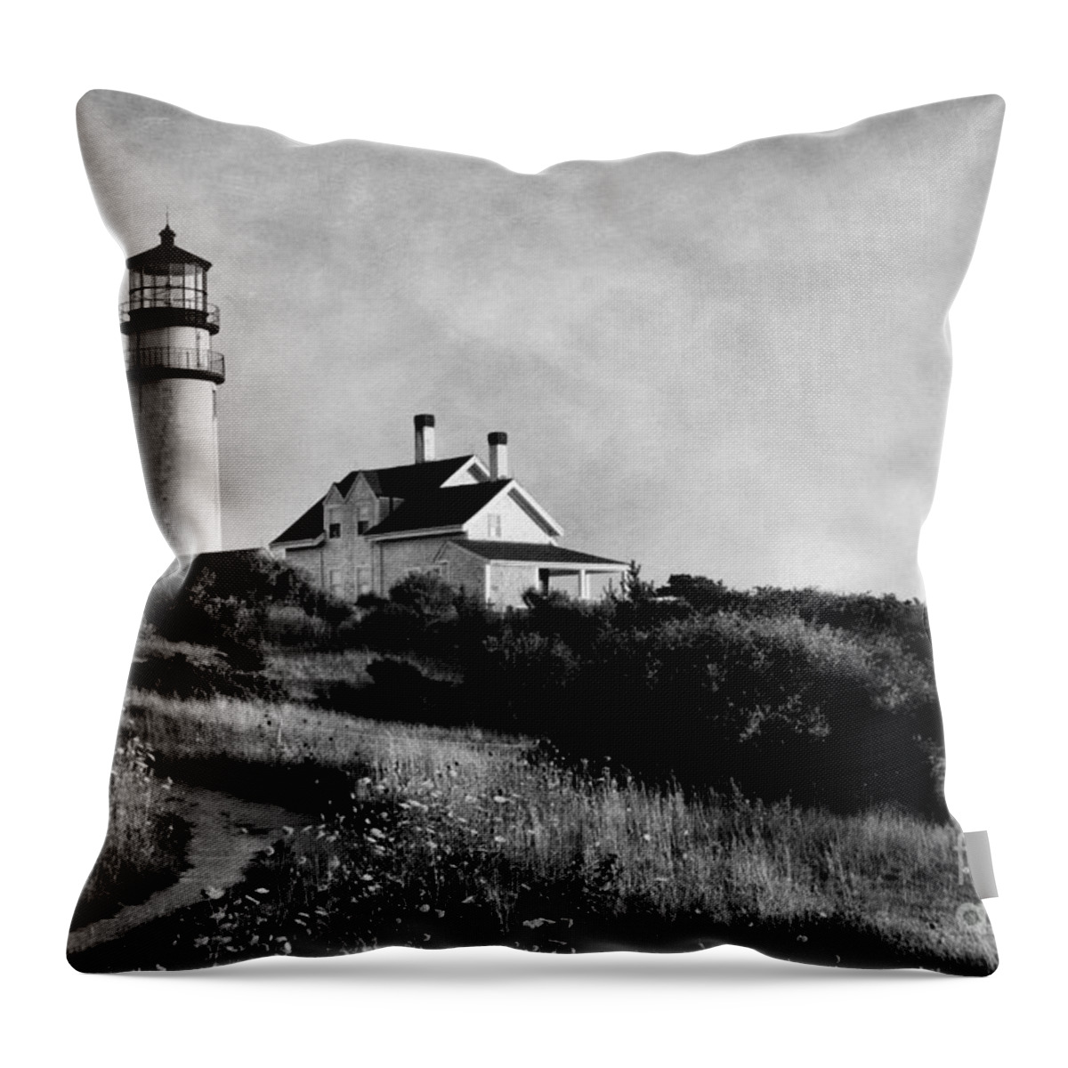 Lighthouse Throw Pillow featuring the digital art Highland Light by Jayne Carney