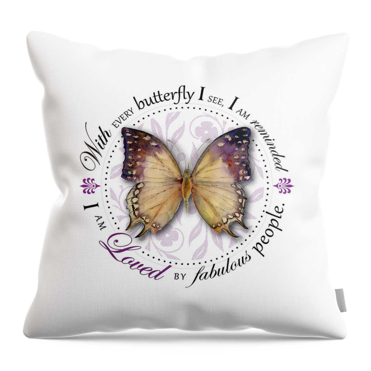 Great Throw Pillow featuring the digital art I am loved by fabulous people by Amy Kirkpatrick
