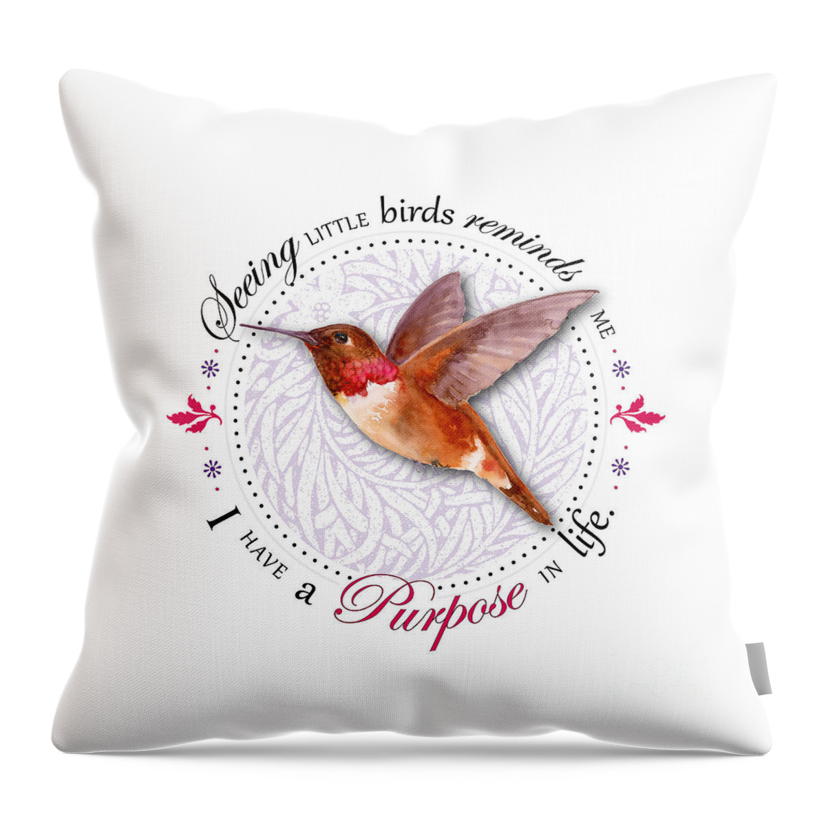 Bird Throw Pillow featuring the painting I have a purpose in life by Amy Kirkpatrick
