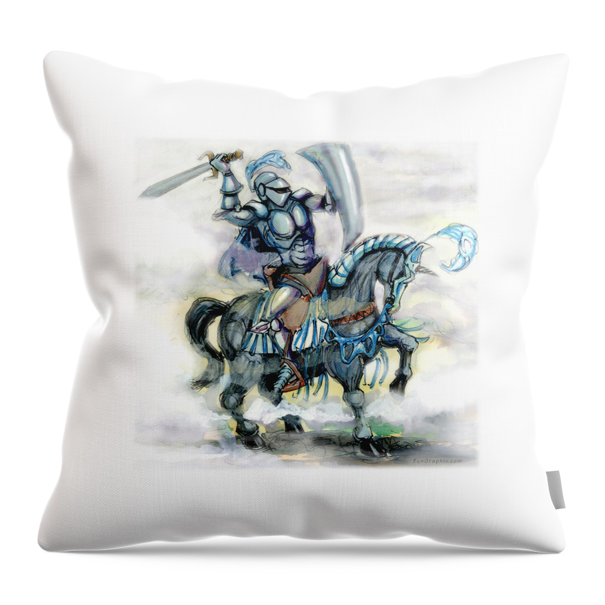 Knight Throw Pillow featuring the digital art Knight by Kevin Middleton