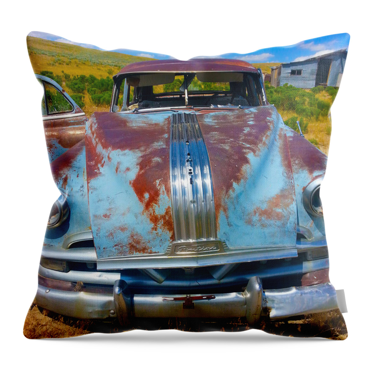 Pontiac Throw Pillow featuring the photograph Pontiac Blues by Amanda Smith