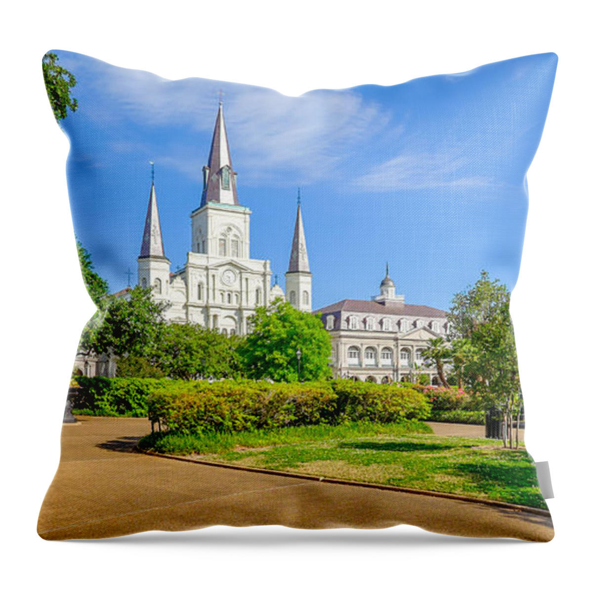 Architecture Throw Pillow featuring the photograph Saint Louis Cathedral by Raul Rodriguez